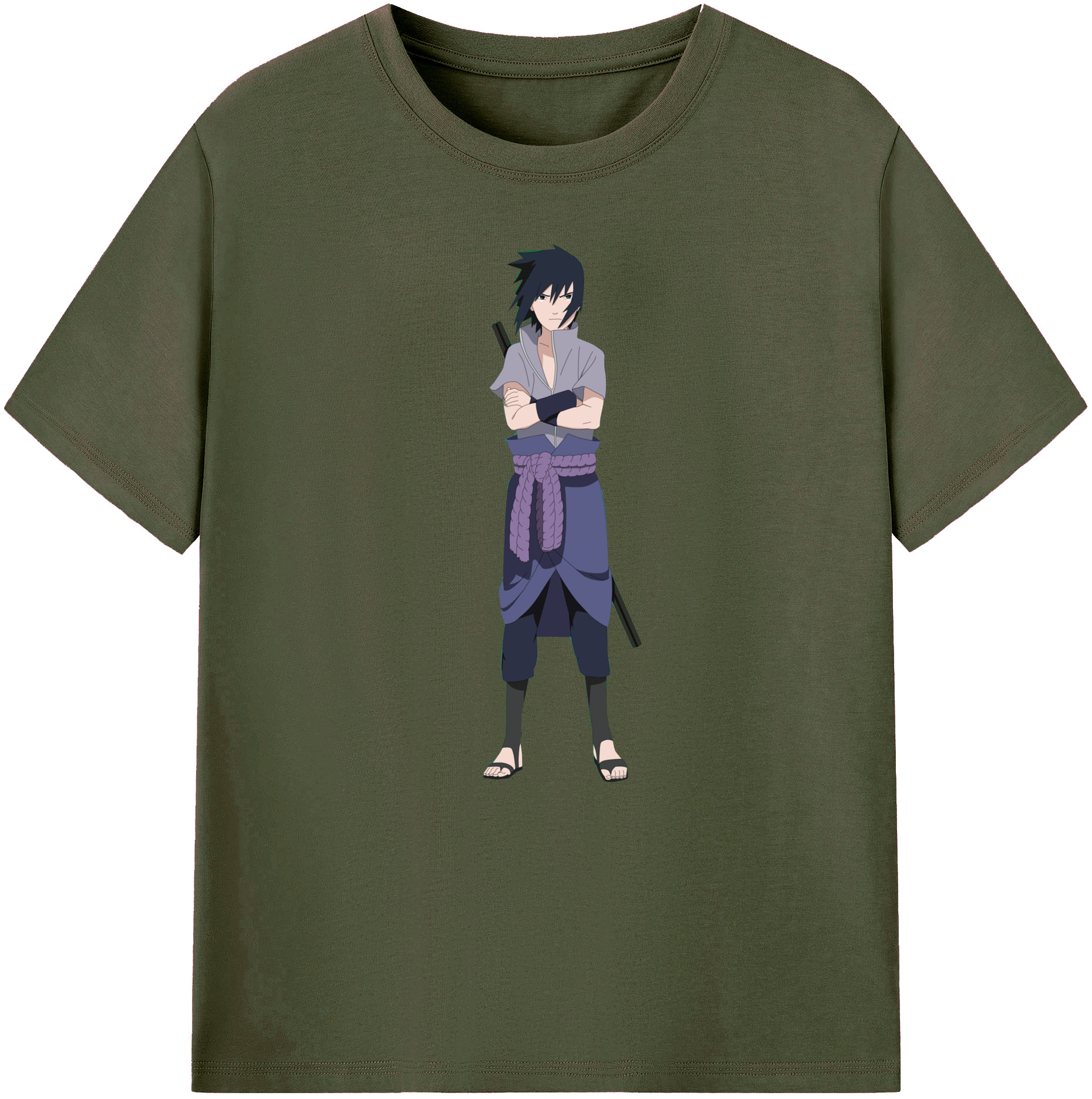 （画像用） NARUTO -ナルト- うちは サスケ Uchiha Sasuke 綿100％ メンズ半袖Tシャツ｜肌触りやわらか＆通気性
